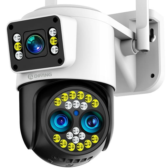 DIFANG 8MP 10X Zoom WiFi Security Camera Outdoor, 3 Lens 3 Screen Two-Way Audio,Motion Detection Wireless Surveillance IP Camera