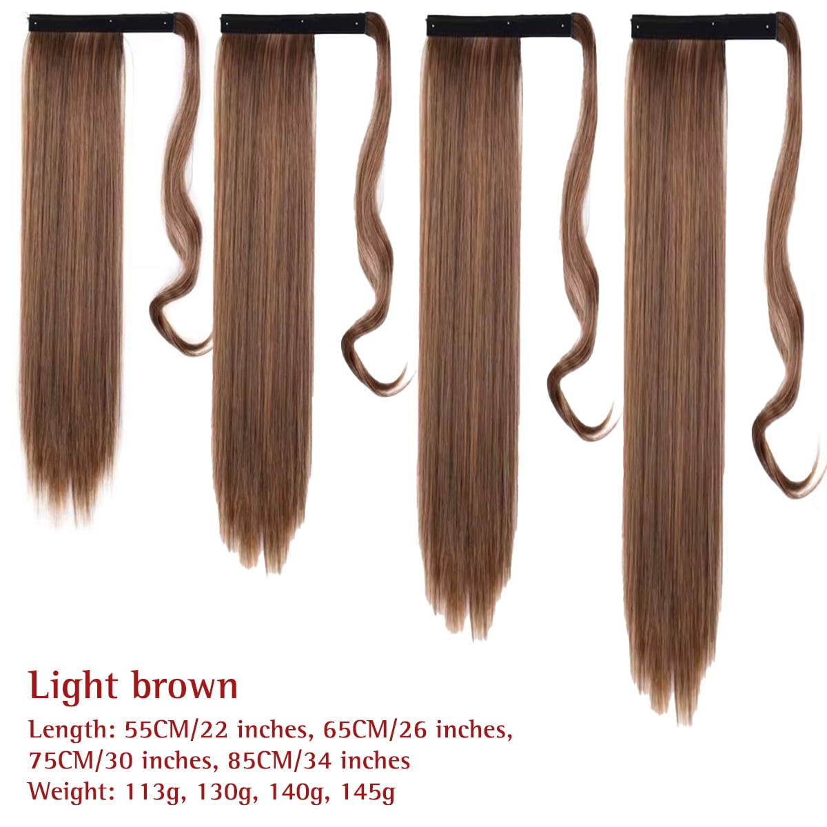 DIFEI 22-34 Inch Synthetic Long Straight Ponytail Wig Straps Wrapped Around Woman's Ponytail Natural Ponytail Hair Extension