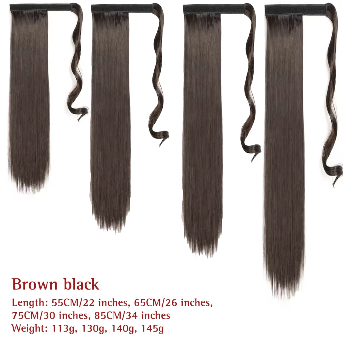 DIFEI 22-34 Inch Synthetic Long Straight Ponytail Wig Straps Wrapped Around Woman's Ponytail Natural Ponytail Hair Extension