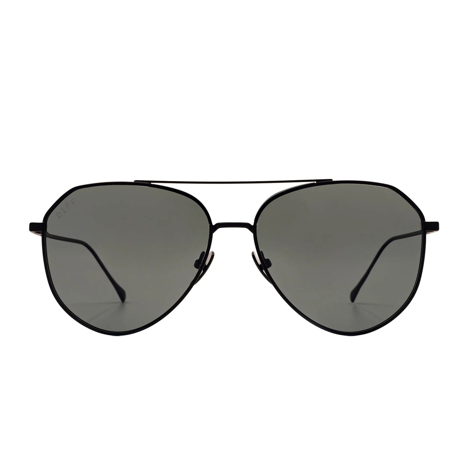 DIFF Dash Oversized Sunglasses for Women UV400 Protection Matte Black + Solid Grey Polarized