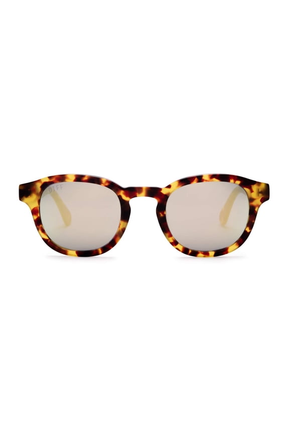 Eyewear Arlo Amber Tortoise + Gold Mirror Lens Sunglasses