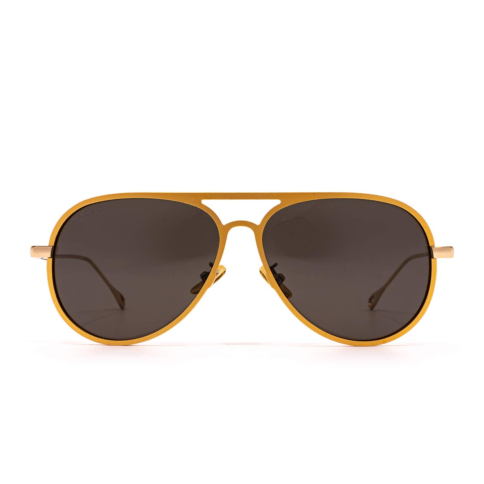 DIFF Eyewear Unisex Blake Brushed Gold & Grey Polarized Lens 