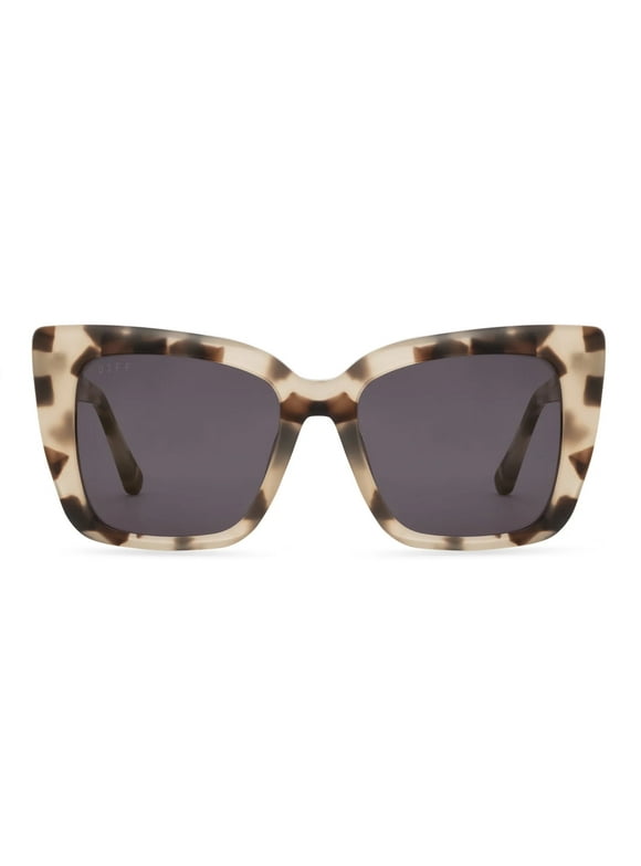 DIFF Lizzy Oversized Sunglasses for Women UV400 Protection Cream Tortoise + Grey