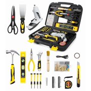 DIFFLIFE 136 Piece Tool Set,General Household Hand Tool Kit with Plastic Toolbox Storage Case-136 Piece