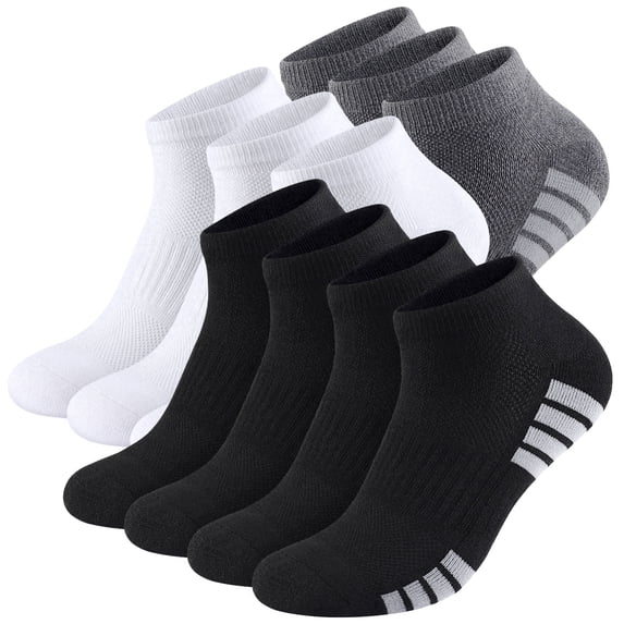 DIFFYBOX 10 Pairs Mens Ankle Socks Cushioned, Moisture Wicking Sports Breathable Casual Athletic Socks for Men 10-13