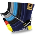 thumbnail image 1 of DIFFYBOX Men Cushioned Crew Socks 5 Pairs, Breathable Moisture Wicking Work Boot Socks for Hiking Running Sizes 10-13 & 13-15, 1 of 6