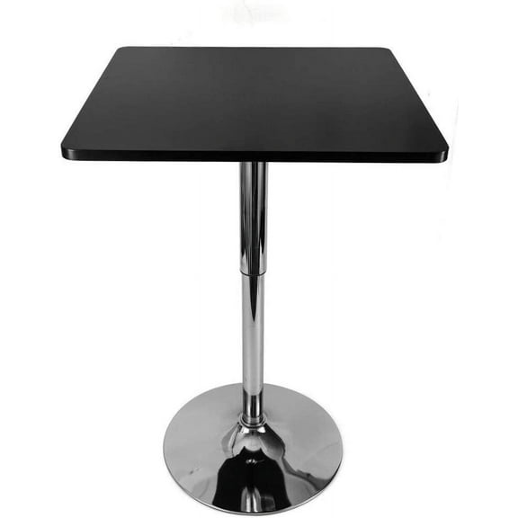 DIFU Bar Dining Table - Rotary Square Pub Table Height Adjustable 360 Degree Swivel Kitchen Restaurant Tables w/Black Top