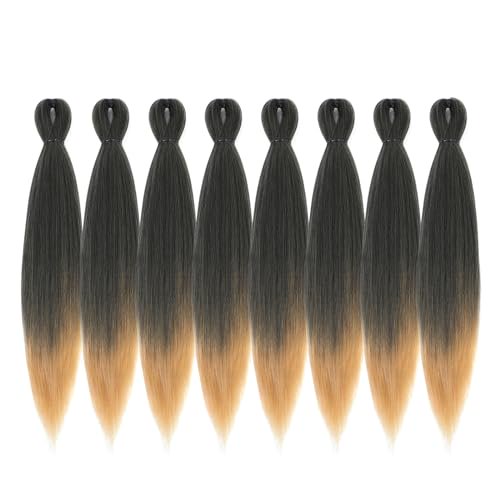 DIFUNEE Prestretched Braiding Hair 26 Inch 8 Packs Ombre Blonde