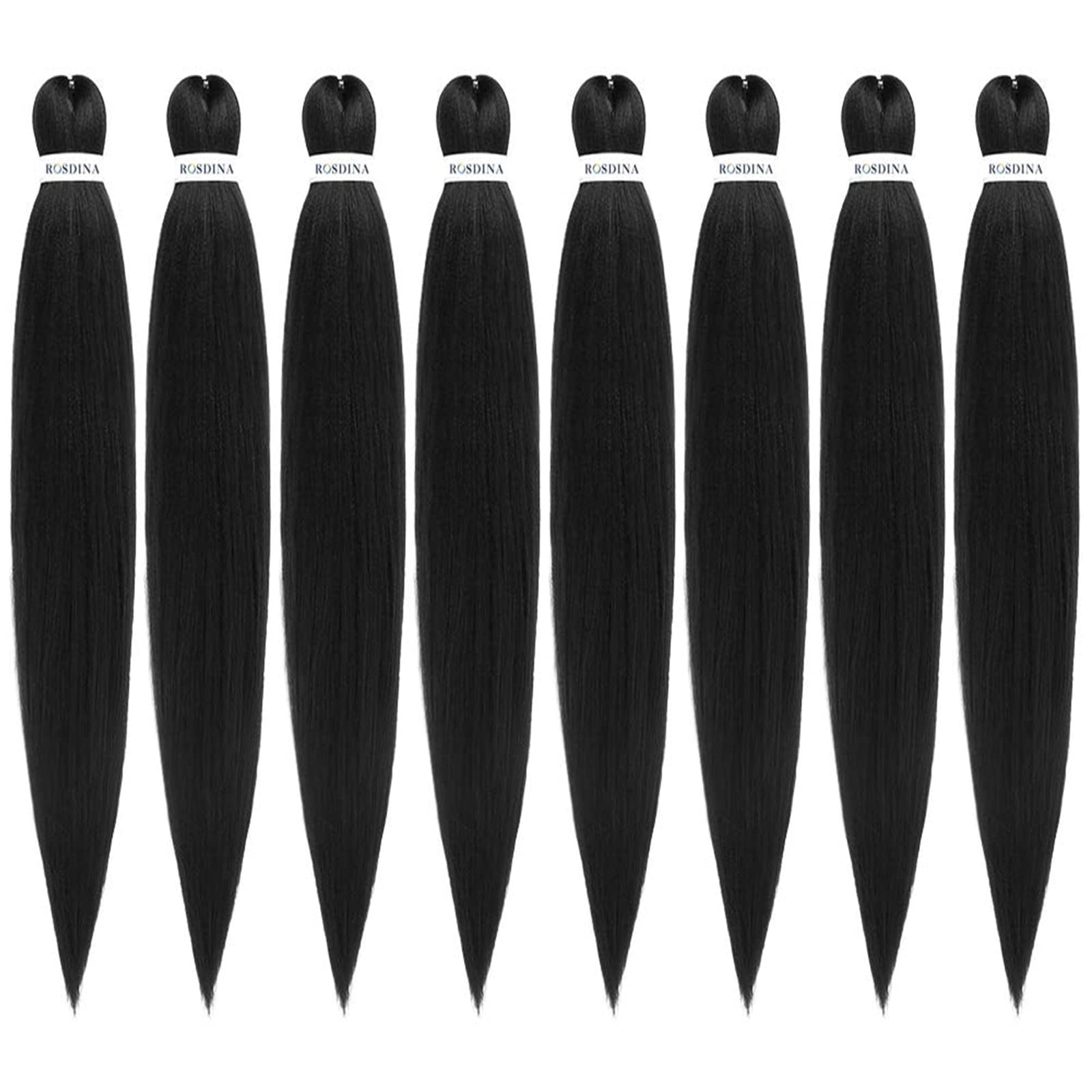 DIFUNEE Pre-stretched Braiding Hair - 40 Inch 8 Packs Black Super Long ...
