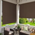thumbnail image 1 of DIFY 7' x 8' Outdoor Roller Shade, Cordless Patio Blinds for Porch Pergola Balcony Deck Windows, Mocha, 1 of 7