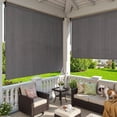 thumbnail image 1 of DIFY 9' x 8' Outdoor Roller Shade, Cordless Patio Blinds for Porch Pergola Balcony Deck Windows, Grey, 1 of 7