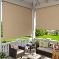 thumbnail image 1 of DIFY 9' x 8' Outdoor Roller Shade, Cordless Patio Blinds for Porch Pergola Balcony Deck Windows, Wheat, 1 of 7