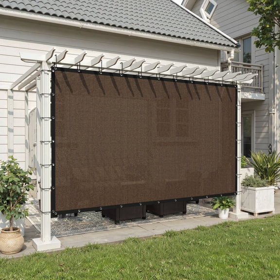 DIFY 90% Sun Shade Cloth with Every 2 FT Grommets 6' x 8', Mocha