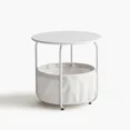 thumbnail image 1 of DIFY Metal Side Table, Outdoor/Indoor End Round Table with Storage, White, 1 of 1