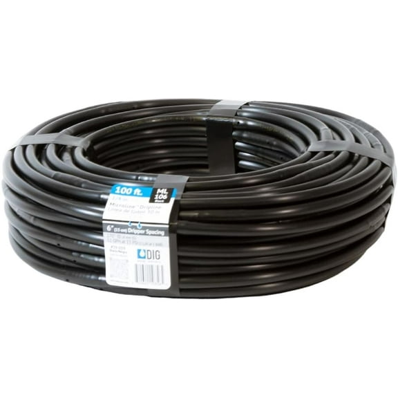 DIG ML-506, 500', ¼” MICROLINE Dripline - 6” Spacing, Color Black – UV Protected Drip Line
