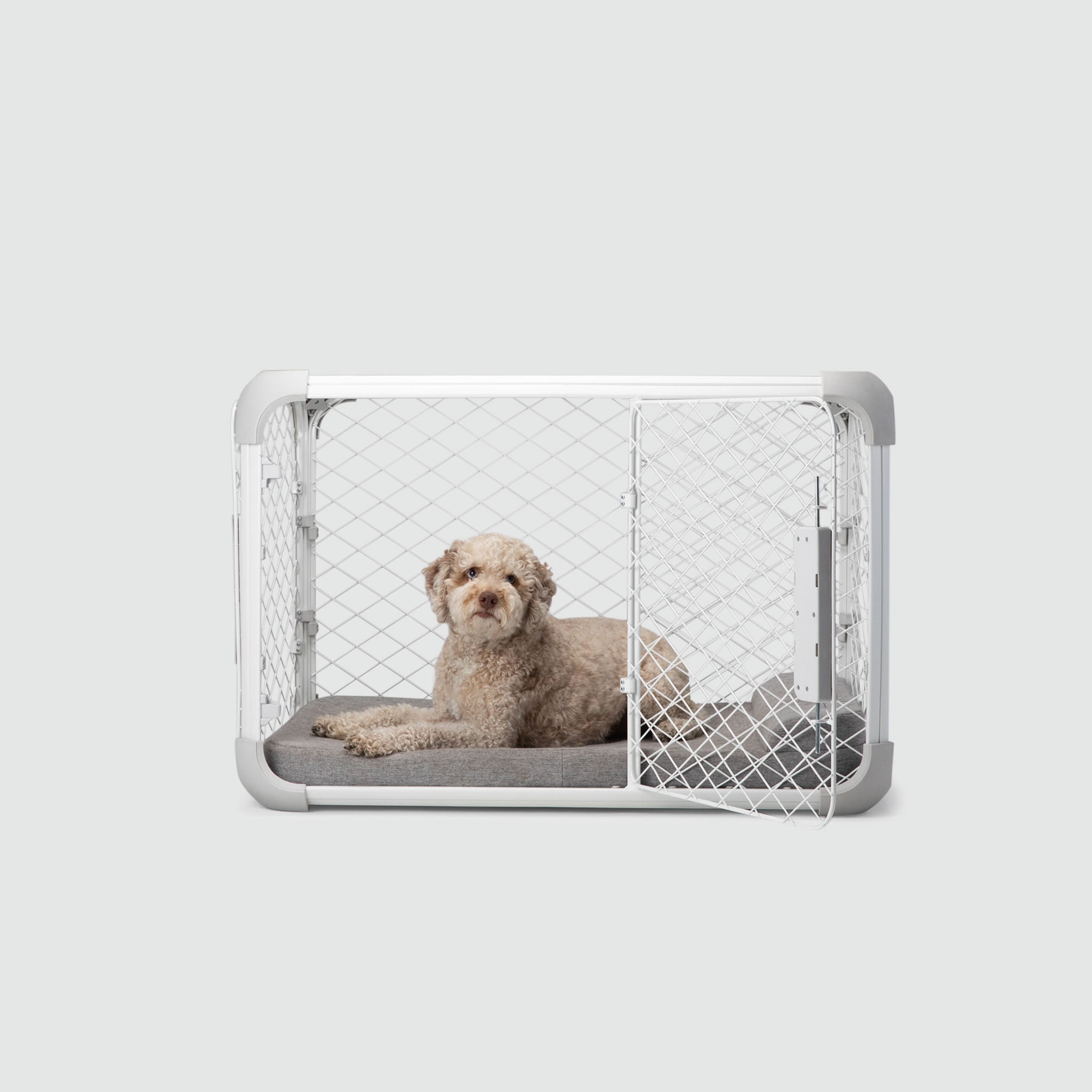 Medium White Modular Dog Crate with Playpen Mode