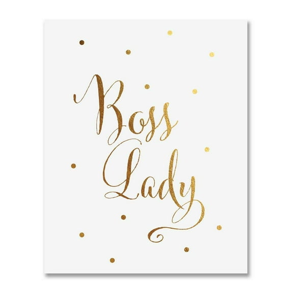 DIGIBUDDHA Boss Lady Gold Foil Print Poster Woman Chic Girly Office Poster Wall Art Gold Decor 8 inches x 10 inches B45