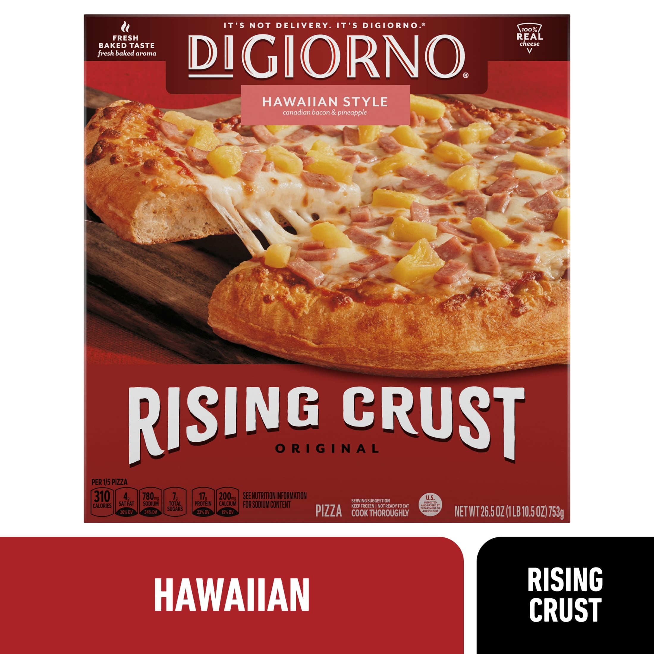 DiGiorno Rising Crust Hawaiian Style Pizza with Pineapple and Ham, 26.5 oz (Frozen)