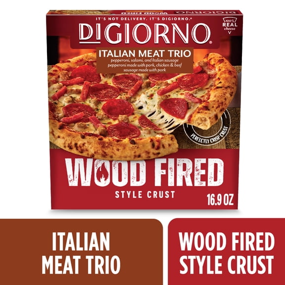 DiGiorno Frozen Pizza, Italian Meat Trio, Wood Fired Style Crust Pizza, 16.9 oz (Frozen)