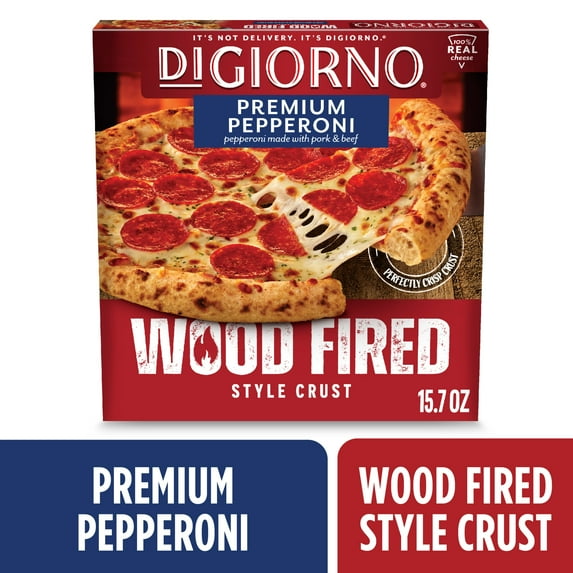 DiGiorno Frozen Pizza, Wood Fired Style Crust, Premium Pepperoni Pizza, 15.7 oz (Frozen)