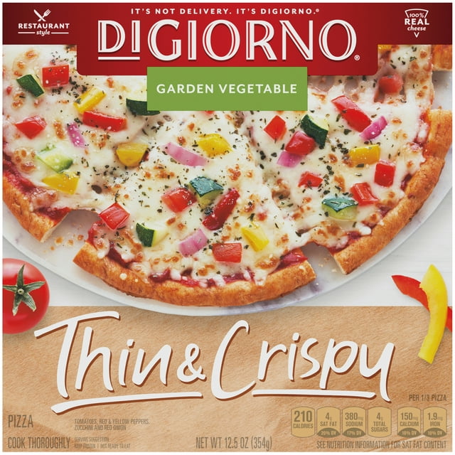 DIGIORNO Thin & Crispy Garden Vegetable Frozen Pizza