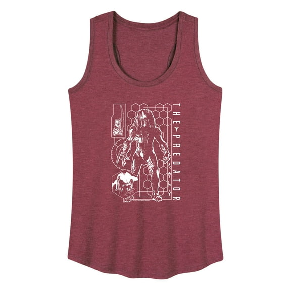 The Predator - Digital Alien Diagram - Women's Racerback Tank