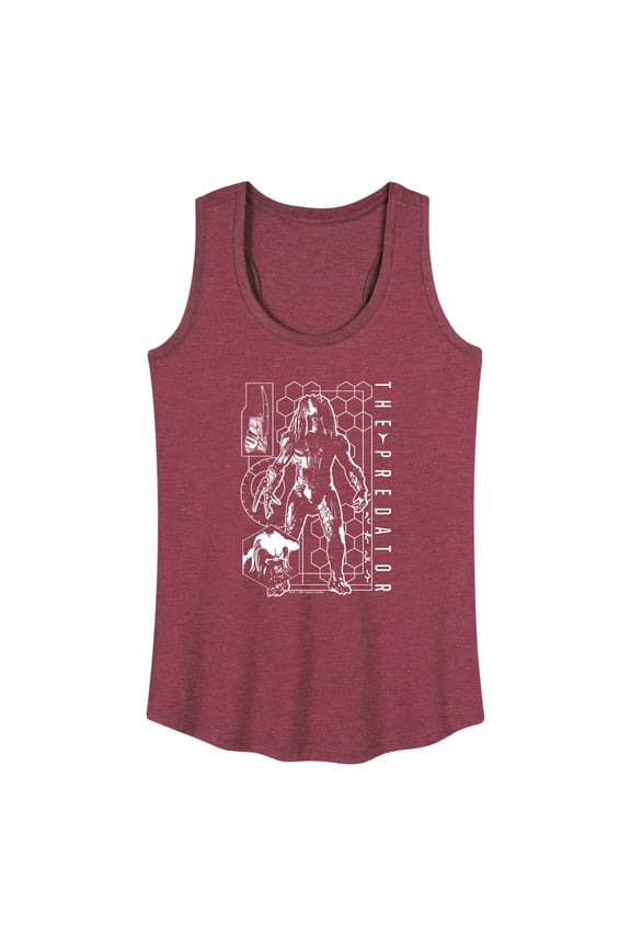 The Predator - Digital Alien Diagram - Women's Racerback Tank