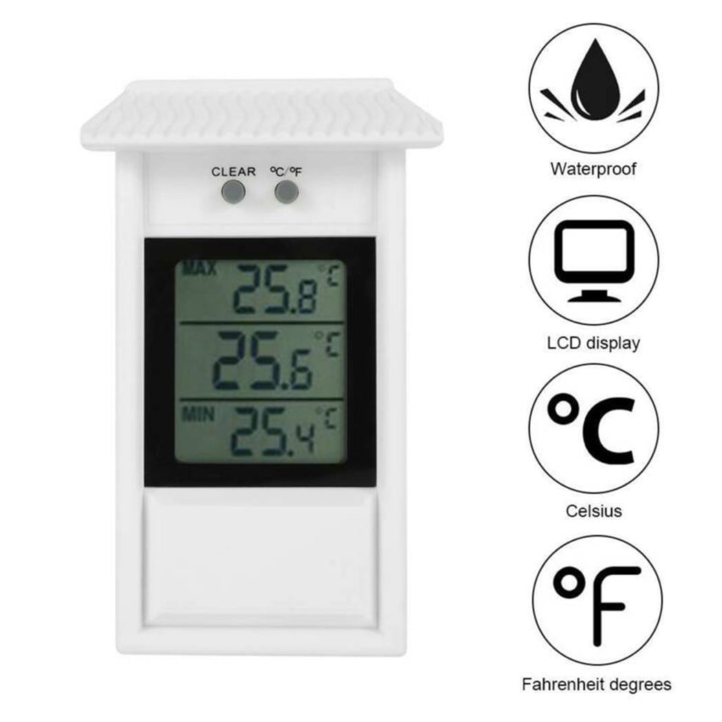DIGITAL MAX MIN GREENHOUSE THERMOMETER/GARDEN INDOOR OUTDOOR WALL ROOM ...