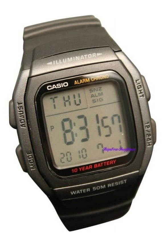 DIGITAL WATCH DUAL TIME ALARM 50M W96H-1BV