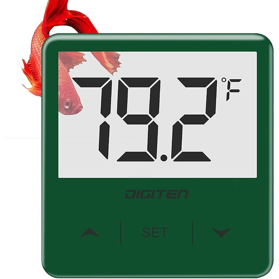 DIGITEN Aquarium Thermometer Digital Fish Tank Thermometer with Large LCD Display Stick On Water Terrarium Temperature Sensor Gauge for Reptiles Turtle Amphibians