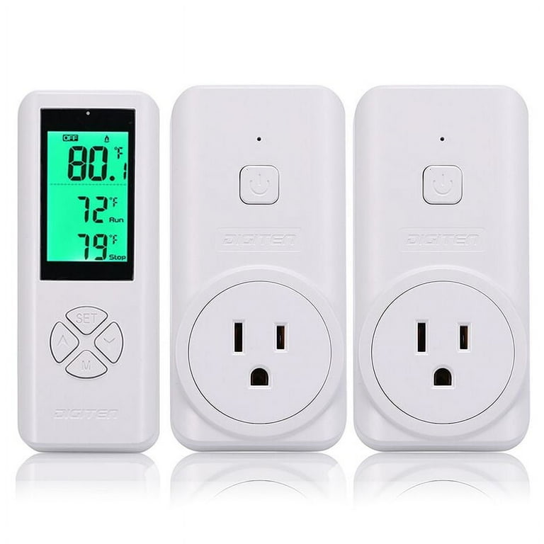 DIGITEN Wireless Thermostat Outlet (With Receivers) Plug-in