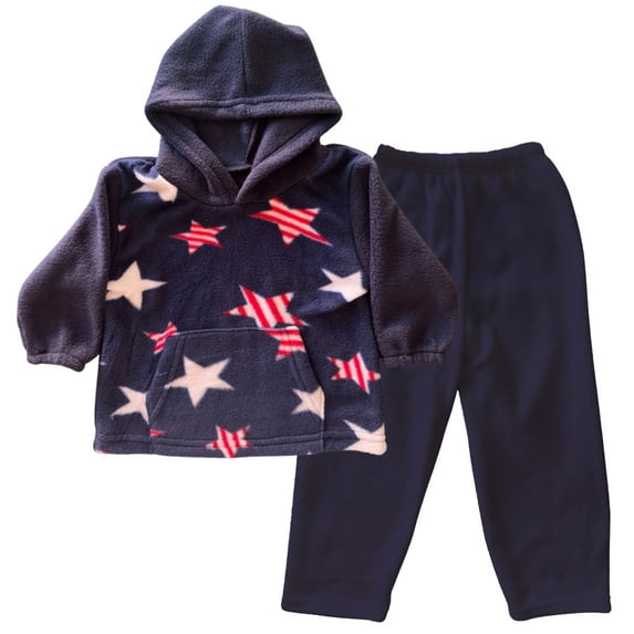 DIGITMON 2-Piece Kids Clothing Set - Winter Outift Pullover Hoodie and Pants Set Infant to Toddlers (NAVY STAR, M)