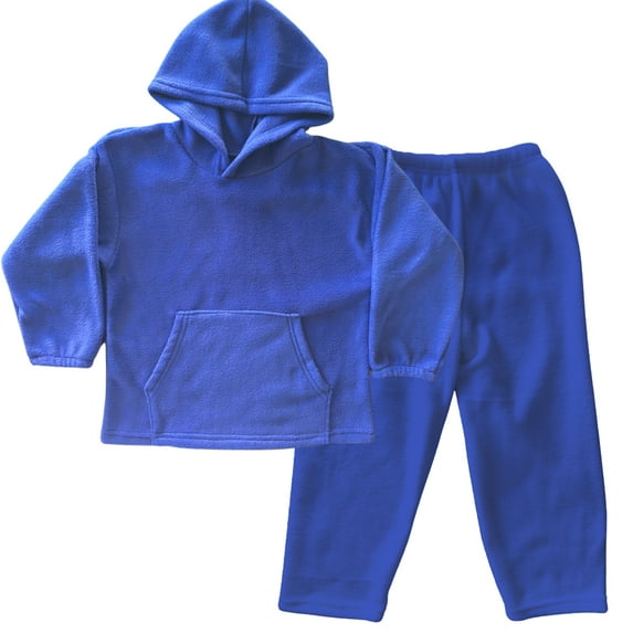 DIGITMON 2-Piece Kids Clothing Set - Winter Outift Pullover Hoodie and Pants Set Infant to Toddlers (ROYAL PLAIN, 12M)