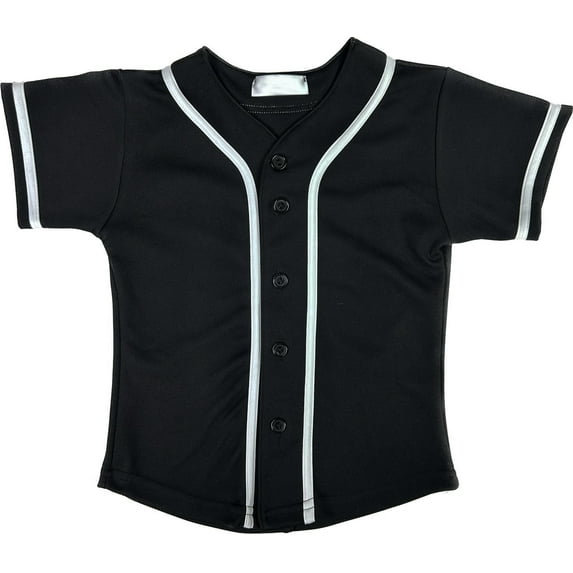 DIGITMON Kids Baseball Jersey Button Down Premium Hip Hop T Shirts Uniform Black White for 8y Toddlers