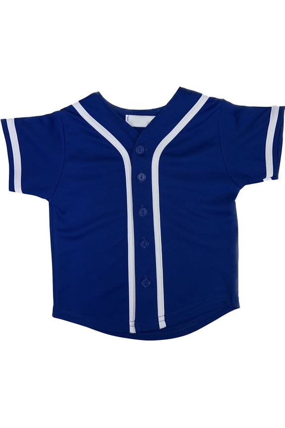Kids Baseball Jersey Button Down Premium Hip Hop T Shirts Uniform Navy White for 6y Toddlers