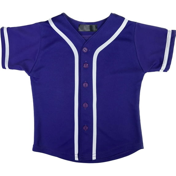 DIGITMON Kids Baseball Jersey Button Down Premium Hip Hop T Shirts Uniform Purple White for 14y Teenagers