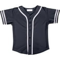thumbnail image 1 of DIGITMON Kids Baseball Jersey Button Down Premium Two-Striped Sleeve T Shirts Uniform Graphite White for 8y Toddlers, 1 of 4
