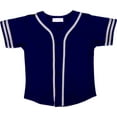 thumbnail image 1 of DIGITMON Kids Baseball Jersey Button Down Premium Two-Striped Sleeve T Shirts Uniform Navy White 6Mo Infants, 1 of 4