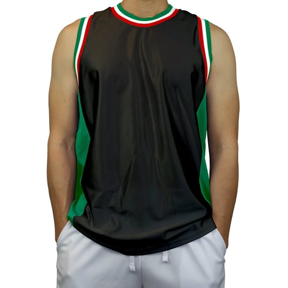 DIGITMON Men's 3-Stripes Basketball Gym Workout Athletic Tank tops shirts Mesh Jersey Uniform Made in USA (BLACKGREEN, 2XL)