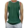 thumbnail image 1 of DIGITMON Men's 3-Stripes Basketball Gym Workout Athletic Tank tops shirts Mesh Jersey Uniform Made in USA (FGREENWHITE, M), 1 of 2