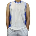 thumbnail image 1 of DIGITMON Men's 3-Stripes Basketball Gym Workout Athletic Tank tops shirts Mesh Jersey Uniform Made in USA (WHITEROYAL, 3XL), 1 of 2