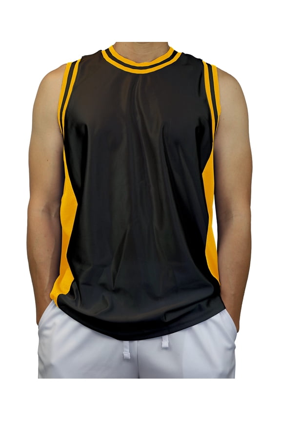 Men's 3-Stripes Basketball Gym Workout Athletic Tank tops shirts Mesh Jersey Uniform Made in USA