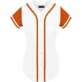 thumbnail image 1 of DIGITMON Women's Baseball Softball Jersey Button Down Premium Athletic T Shirts Uniform WHITEORANGE, Small, 1 of 3
