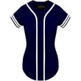 thumbnail image 1 of DIGITMON Women's Baseball Softball Jersey Button Down Two-Stripe Sleeve Shirts Uniform NAVYWHITE, Large, 1 of 4