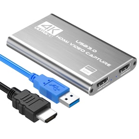 DIGITNOW 4K Audio Video Capture Card, HDMI USB 3.0 Video Capture Device, Full HD 1080P for Game Recording, Live Streaming Broadcasting-Silver