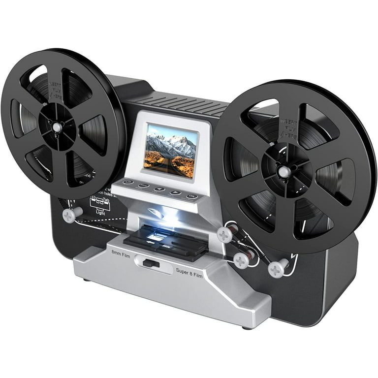 8mm & Super 8 Film to Digital Converter, Film Scanner Digitizer  with 2.4 Screen, Convert 3” 5” 7” 9” Reels into 1080P Digital MP4  Files,Sharing & Saving on 32GB SD Card : Electronics
