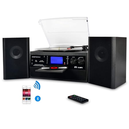 DIGITNOW Bluetooth Turntable with Accessories Included, Black