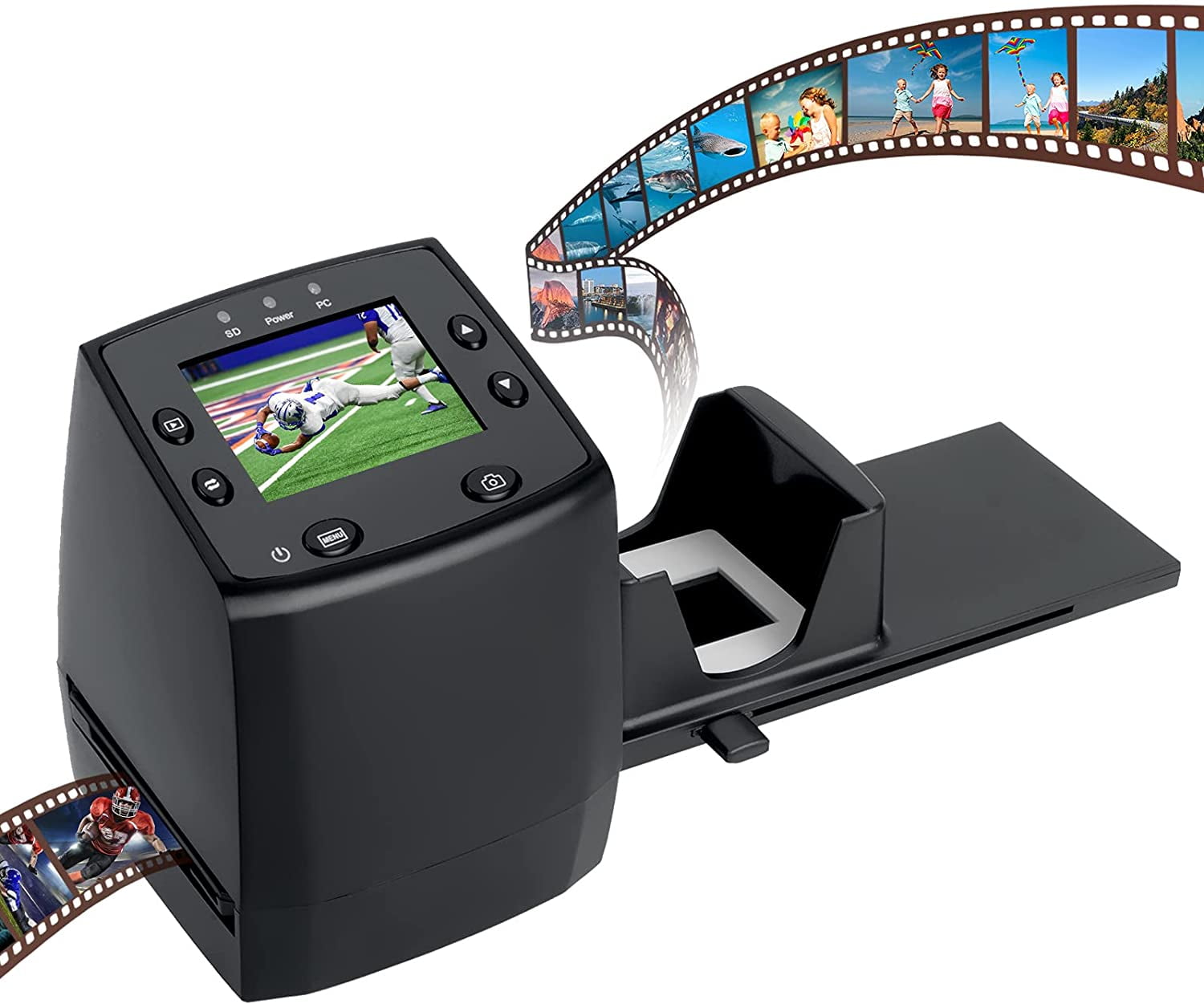 DIGITNOW High resolution film scanner convert 35/135mmNegative&Slide to  Digital JPEGs and saved to SD card, Using Built-In Software Interpolation  with 1800DPI High Resolution-5/10M Photo&Film Scanner-Film Scanner-DIGITNOW!