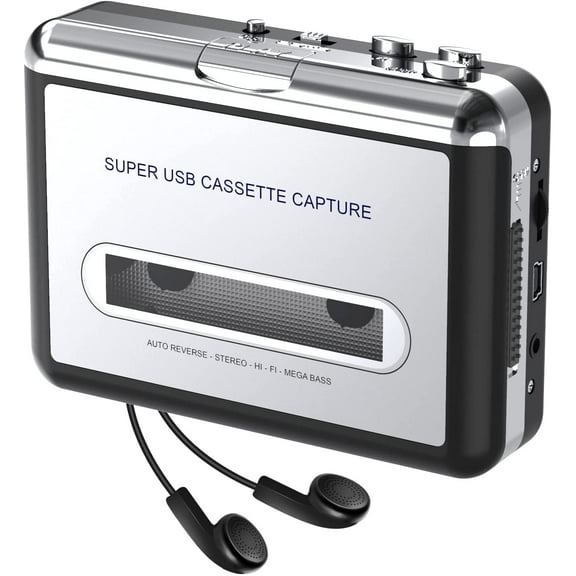 DIGITNOW Portable USB Cassette Tape Player Capture MP3 Audio Music, Compatible With Laptop and Personal Computer, Convert Walkman Tape Cassette To MP3 Format