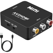 CAYMULLER RCA to HDMI, AV to HDMI Converter, 1080P Mini RCA Composite CVBS AV to HDMI Video Audio Converter Black